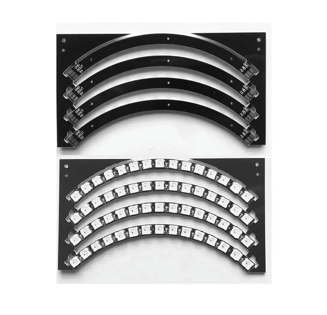 Alt view image 6 of 6 - Ring Wall Clock 60 X Ultra Bright WS2812 5050 RGB LED Lamp Panel For