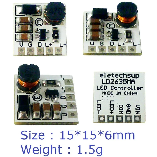 Alt view image 4 of 6 - DC 5V-27V 350mA Step-down LED Driver Module Adjustable PWM Controller DC-DC Buck Constant Current For Board Module