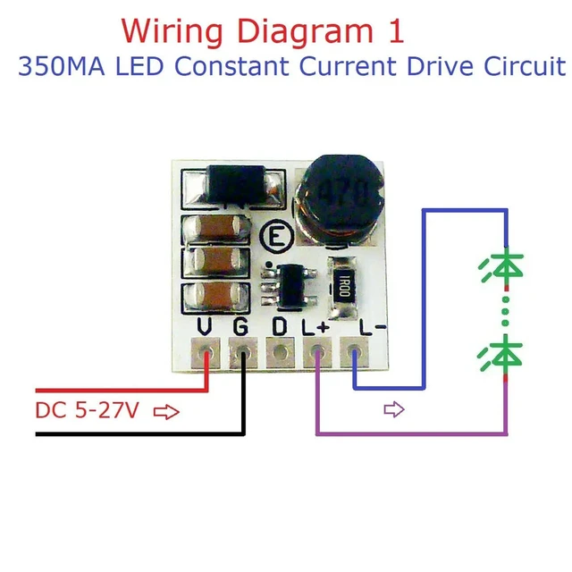 Alt view image 5 of 6 - DC 5V-27V 350mA Step-down LED Driver Module Adjustable PWM Controller DC-DC Buck Constant Current For Board Module