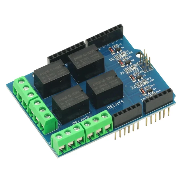 Alt view image 4 of 6 - 4 channel 5v relay shield module, Four channel relay control board relay expansion board for UNO R3 mega 2560