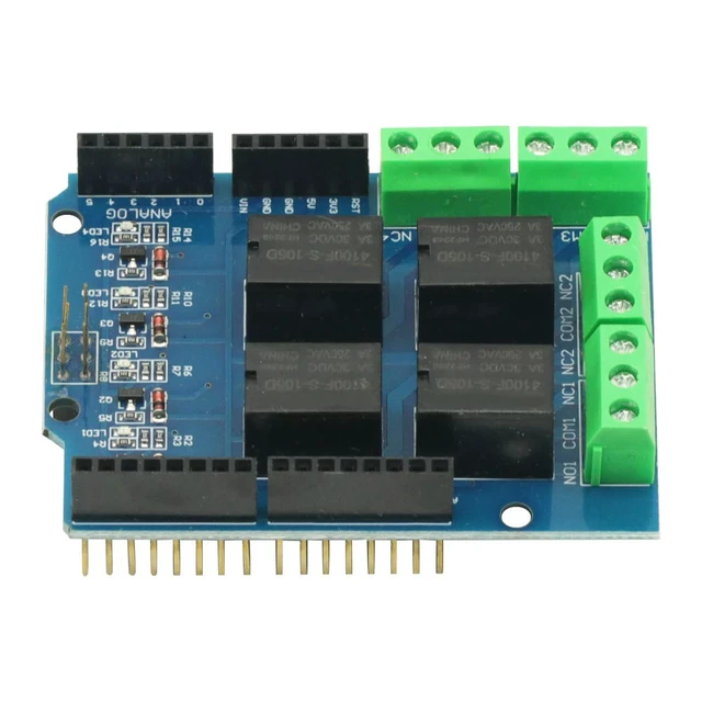 Alt view image 6 of 6 - 4 channel 5v relay shield module, Four channel relay control board relay expansion board for UNO R3 mega 2560