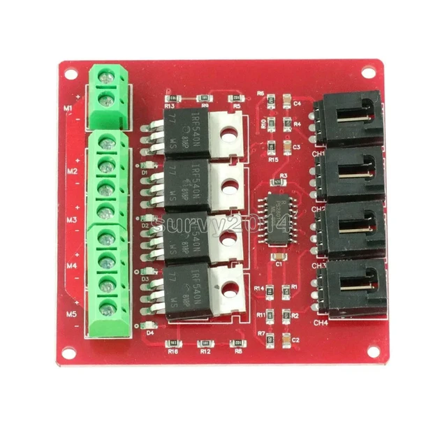 Alt view image 5 of 6 - Four Channel 4 Route MOSFET Button IRF540 V2.0+ MOSFET Switch Module For