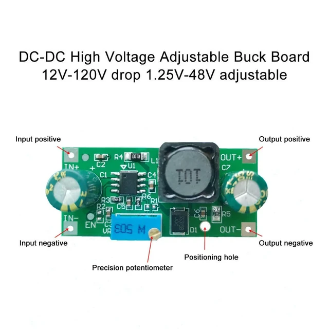 Alt view image 2 of 2 - Adjustable Voltage Step-down Power Regulator Module 48V 60V 100V to 1.25V-48V DC