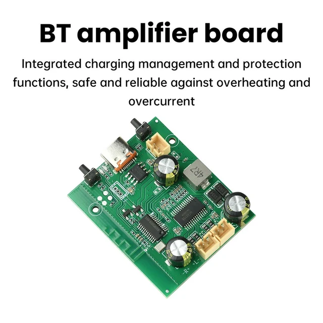 Alt view image 5 of 6 - DC 5V/3.7V TWS Stereo BT Amplifier Board 2*10W Dual Channel Adjustable Rechargeable Bluetooth Amplifier Board