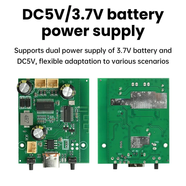 Alt view image 6 of 6 - DC 5V/3.7V TWS Stereo BT Amplifier Board 2*10W Dual Channel Adjustable Rechargeable Bluetooth Amplifier Board