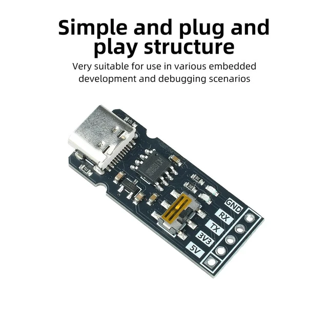 Alt view image 6 of 6 - CH340N USB-to-TTL Serial Port Module USB TO UART TTL 3.3V/5V Level Converter RX/TX Download Debugging Tools