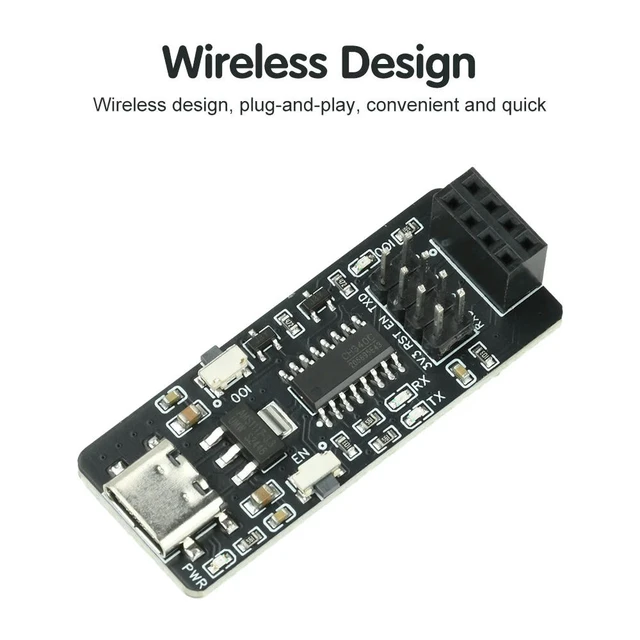 Alt view image 5 of 6 - CH340 ESP-01/01S Transparent Transmission Module ESP8266 Serial Port To Module Adapter Board Type C