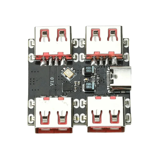 Alt view image 4 of 6 - XL334P4 USB2.0 4-port Controller Expansion Module USB 2.0 to 4 Channel Way Splitter USB-HUB Type-C Extender Board 40MB/S