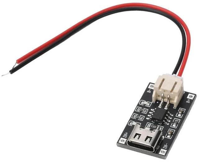 Alt view image 4 of 6 - TP4056 3.7V Lithium Charging Module 1A USB Type C Port PH2.0 Terminal Overcurrent Protection Board Detector Module