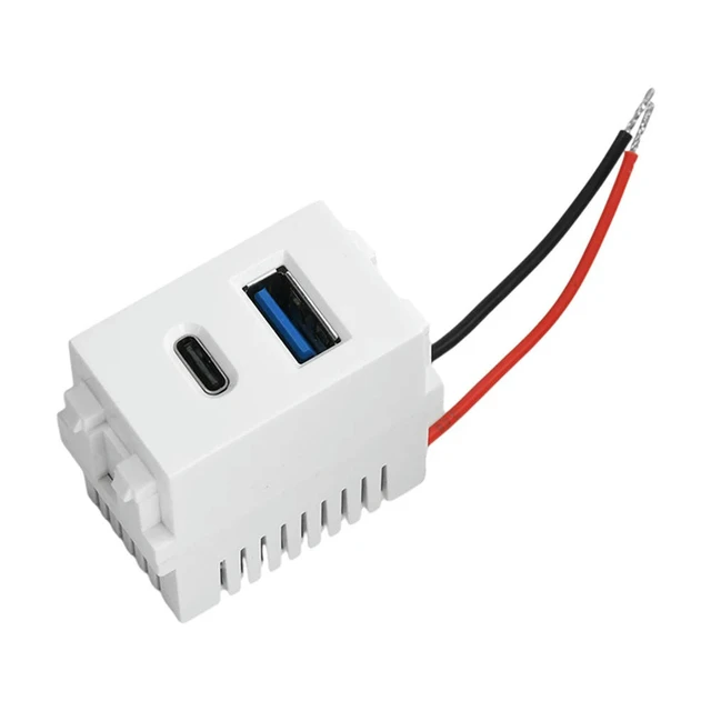 Alt view image 4 of 6 - 5V2.1A Type 128 USB Power Module 220V Socket Dual Port USB+Type C Charging Socket Module Switching Power Supply Modules
