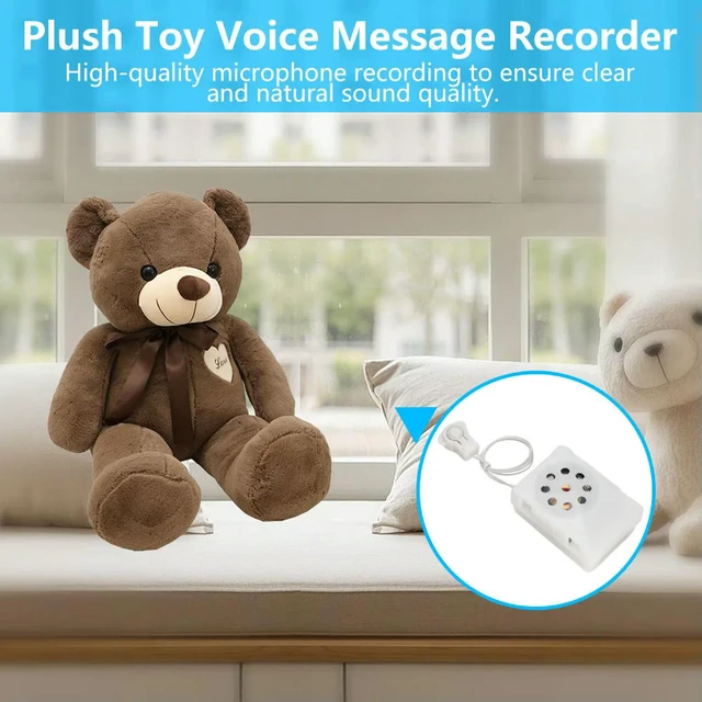 Alt view image 5 of 6 - 35 Seconds Recorder Key Recorder Plush Toy Voice Message Recordable Sound Module Clear Voice Recorder