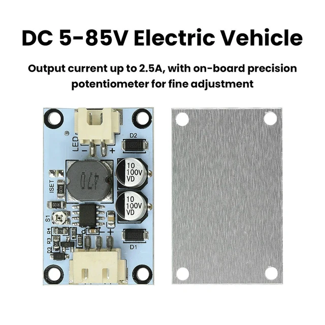 Alt view image 5 of 6 - DC 5-85V High-Power Constant-Current Power Supply Module 0-2.5A Adjustable PWM Dimming For Electric Vehicle LED Lights Module