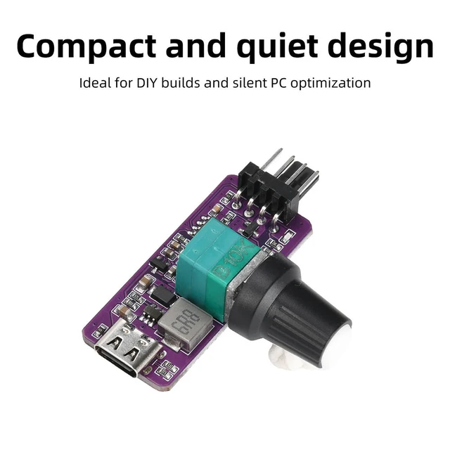 Alt view image 5 of 6 - 4 Pin Mini B3 Fan Controller DIY PWM Speed Controller With Wind Speed Controller Regulator Switch Speed Module USB Type C