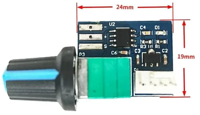 Alt view image 5 of 6 - 12V PWM Motor Speed Controller Module Single-channel Fan Adjustable Speed Regulator Control Governor Switch