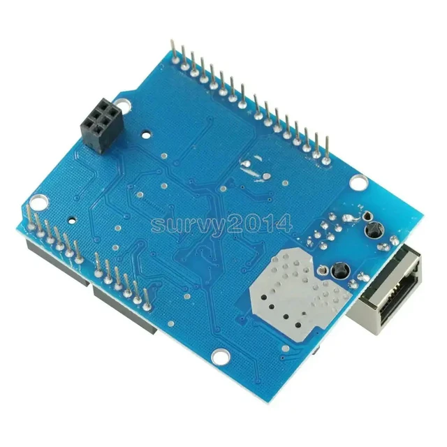 Alt view image 5 of 6 - Ethernet Shield W5100 For Main Board RJ45 UNO ATMega 328 1280 MEGA2560 Network Expansion Board Module With Micro SD Slot