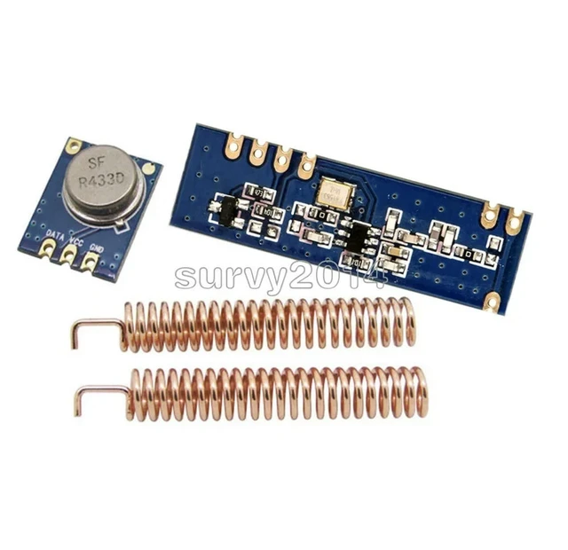 Alt view image 4 of 6 - 433MHz 100 Meters Module Kit ASK Transmitter STX882 + ASK Receiver SRX882 + 2Pcs Copper Spring Antenna