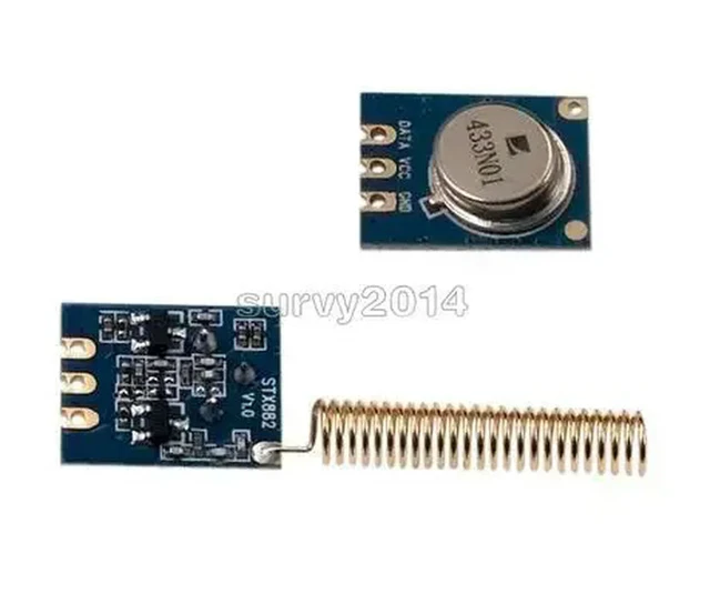 Alt view image 5 of 6 - 433MHz 100 Meters Module Kit ASK Transmitter STX882 + ASK Receiver SRX882 + 2Pcs Copper Spring Antenna