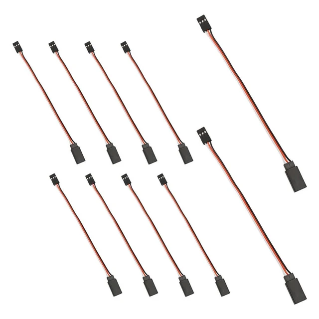 Alt view image 6 of 6 - 10Pcs 150Mm Servo Extension Lead Wire JR Cable 3Pin Male To Female For RC Car