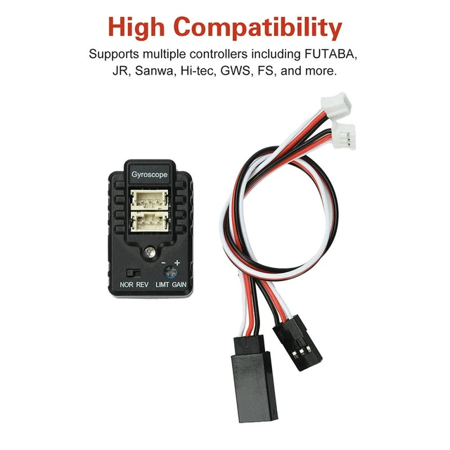 Alt view image 6 of 6 - Automatic Stability Control Gyroscope for RC Drift Racing Car Professional RC Gyro Integrated Compact Two Axis Gyroscope