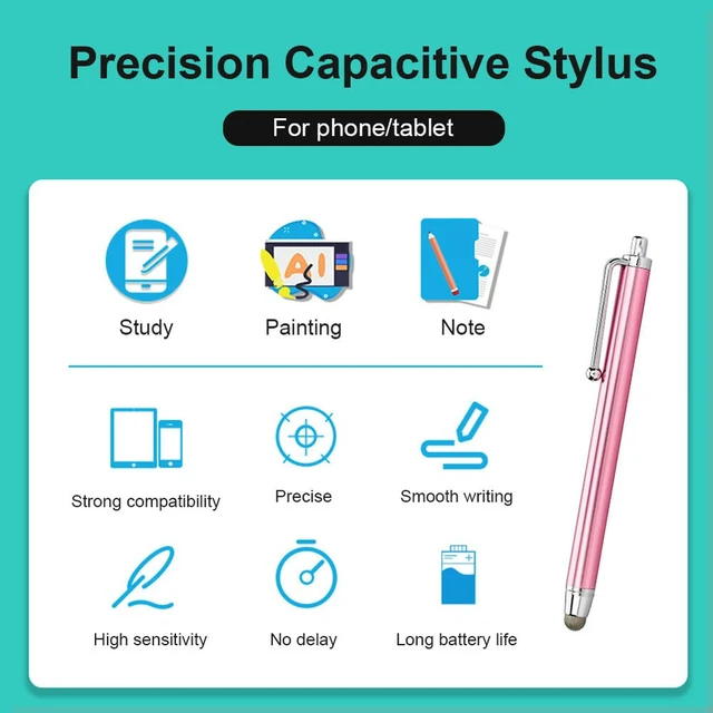 Alt view image 6 of 6 - Fiber Stylus Drawing Tablet Capacitive Screen Touch Pen for Tablet Phone Capacitive Stylus with Anti Lost Rope Hole