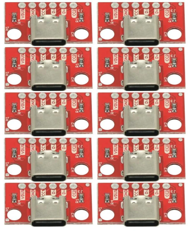 Alt view image 5 of 6 - 10PCS USB C Breakout Type C Connector Board 3.1 Serial Basic Female Connector USB Breakout Board Adapter