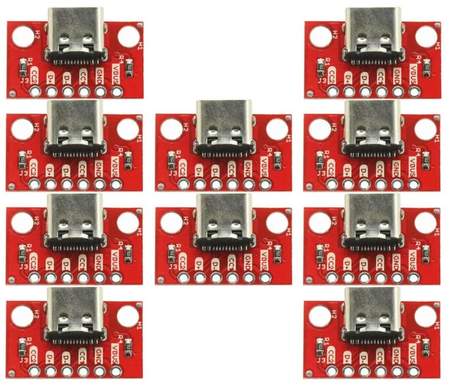 Alt view image 6 of 6 - 10PCS USB C Breakout Type C Connector Board 3.1 Serial Basic Female Connector USB Breakout Board Adapter