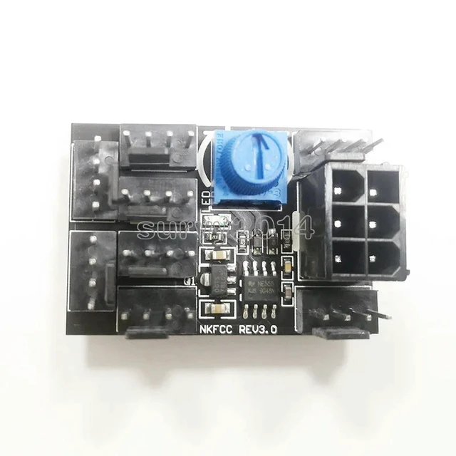 Alt view image 6 of 6 - Chassis Fan PWM Hub Speed Controller High Power Support DC12V 3PIN/4PIN Desktop Computer Cooling Fans Splitter PCI-E X1 X16 Slot
