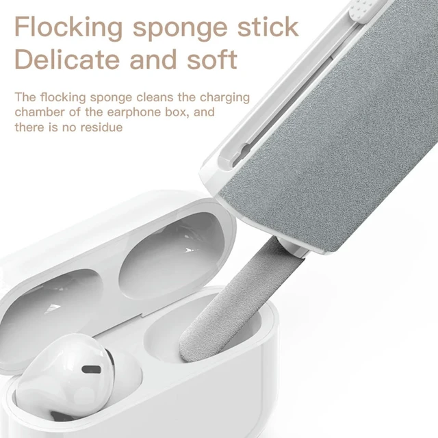 Alt view image 4 of 6 - 5 in 1 Earbuds Cleaning Pen Brush with Spray Port Keyboard Cleaner Brush Kit Multifunctional Accessories for Airpods 3