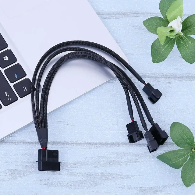 Alt view image 6 of 6 - 4Pin IDE for Molex To 4-Port 3Pin/4Pin Power Supply Cable Black Sleeved Plug Cooler Wire Fan Adapter Power Splitter Cable for PC