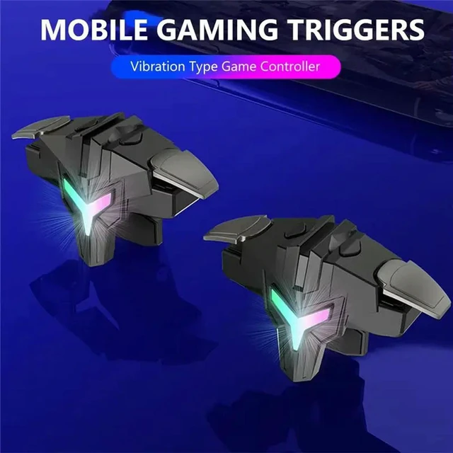 Alt view image 6 of 6 - For Mobile Phone Compatible RGB A1 For Mobile Gaming Trigger 4 Finger Game Controller Professional Joystick Triggers