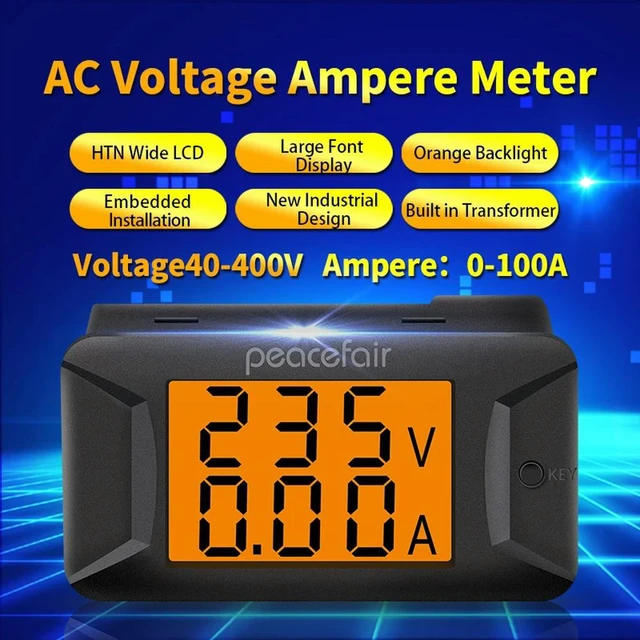 Alt view image 5 of 6 - AC Single Phase 400V 100A Digital Ammeter Voltmeter Electronic Load Voltage Tester PZEM-026