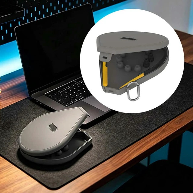 Alt view image 5 of 6 - Protective Carrying Case for Jobsite Pro Neckband Earphones Hard Travel Case with Carabiner Dustproof Shockproof