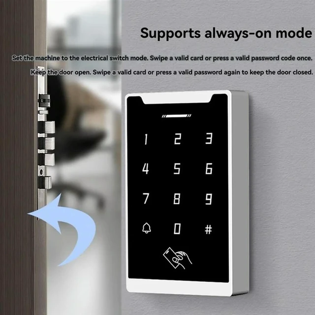 Alt view image 5 of 6 - Keyboard Card Swiping Password DC 12V 24V Access Control Waterproof Door Lock Electronic Door Opener System IC
