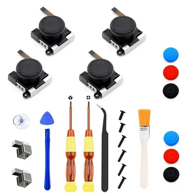 Alt view image 4 of 6 - 25PCS Set 3D Analog Joystick+Screwdriver+Joystick Cap For NS Switch Lite Joycon Controller Repair Accessories