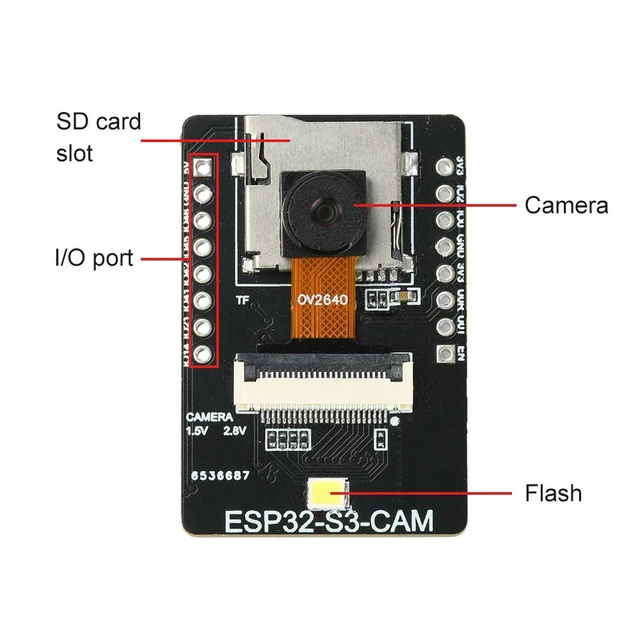 Alt view image 6 of 6 - ESP32 S3 CAM BT Development Board With Visual Recognition Module Paired With OV2640 Camera Type C