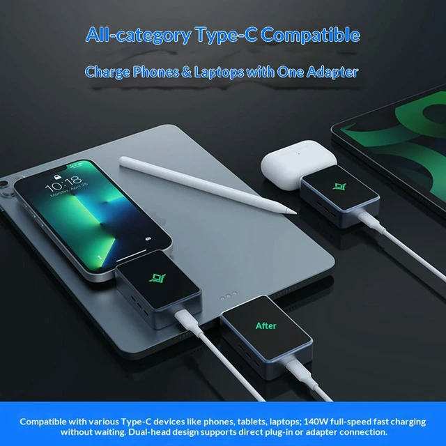 Alt view image 5 of 6 - 140W Type-C Automatic Cut Off Charging Protector Fast Charging Data Cable Separator Full Charge Auto Disconnect Charger