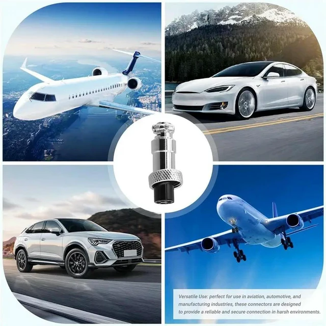 Alt view image 5 of 6 - 10Set 12Mm Aviation Connector Male + Female Circular Air Socket Plug Electrical Wire Panel Connector
