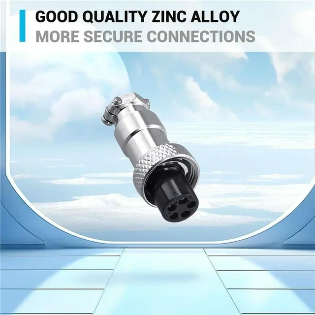 Alt view image 6 of 6 - 10Set 12Mm Aviation Connector Male + Female Circular Air Socket Plug Electrical Wire Panel Connector