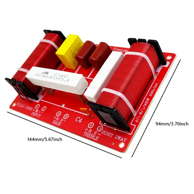 Alt view image 4 of 6 - 400W Audio Speaker Crossover Module Treble Bass 2 Ways Speakers Filter Frequency Divider 3200Hz for Stage Speaker Upgrade