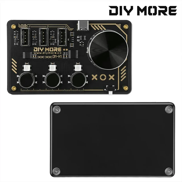 Alt view image 5 of 6 - DC 5V Diymore Hub Dm-H1 Hub Docking Station 3 Programmable Keys WS2812B RGB LED Lights Custom Keyboard Desktop Controller Type C