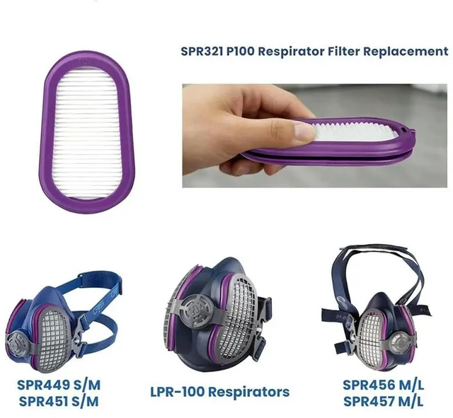 Alt view image 6 of 6 - 6Pac P100 Respirator Replacement Filter SPR321 For GVS Elipse SPR451(S/M)/SPR457(M/L)/SPR449(S/M)/SPR456(M/L) & LPR-100