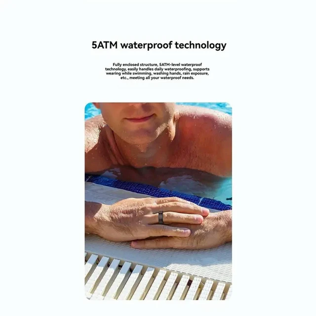 Alt view image 5 of 6 - Ring Multi-Sport Modes Fitness Tracker With Heart Rate Blood Oxygen Monitoring Sleep Stress Detection Gesture Control