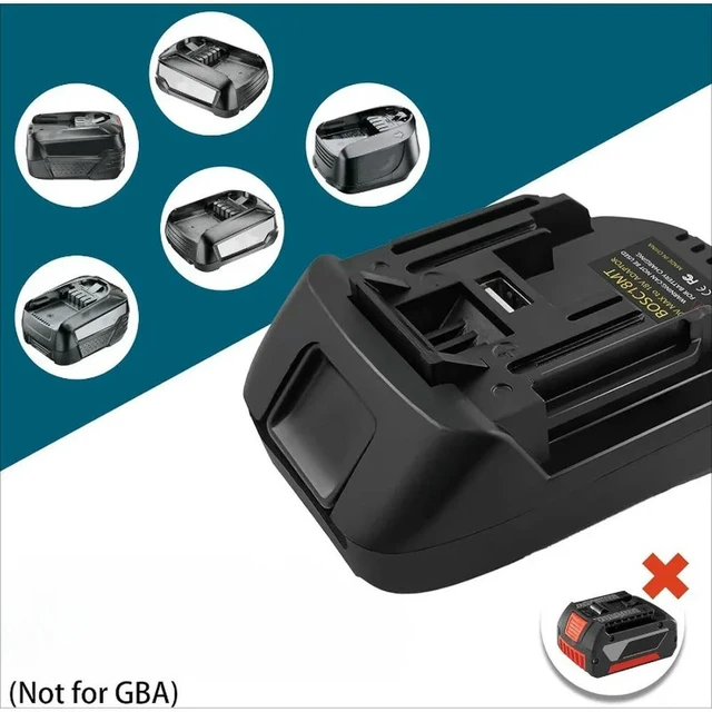 Alt view image 6 of 6 - For Bosch 18V PBA Series Batteries BOSC18MT Adapter Converter Compatible with For Makita 18V Li-ion Power Tools