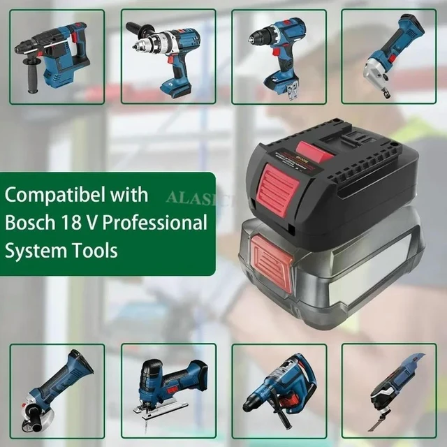 Alt view image 6 of 6 - For Bosch 18V PBA Li-ion Batteries Compatible for Bosch 18V GBA Cordless Power Tools BOSC18BS Adapter Converter