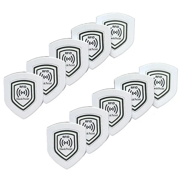 Alt view image 4 of 6 - 10 Pieces RFID Patrol Point Card 13.56Mhz FM11RF08 Anti-l 70X60mm Luminous Shield Inspection Tags For Security