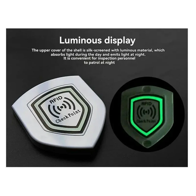 Alt view image 6 of 6 - 10 Pieces RFID Patrol Point Card 13.56Mhz FM11RF08 Anti-l 70X60mm Luminous Shield Inspection Tags For Security