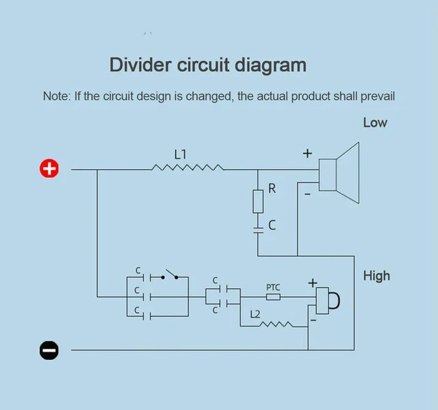 Alt view image 4 of 6 - 300W 2 Way Audio Speaker Crossover Circuit Treble Bass Filter Frequency Divider Home Loudspeaker Refit Module