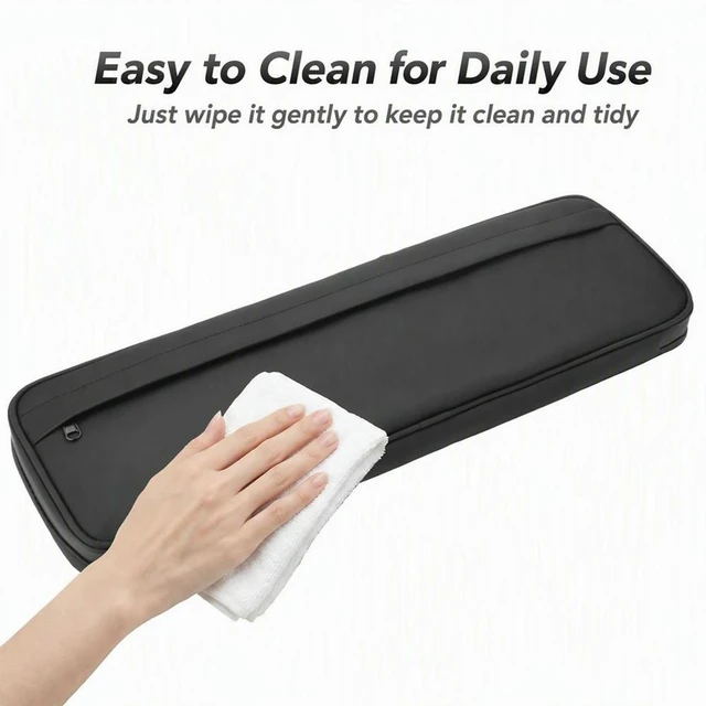 Alt view image 6 of 6 - Keyboard Bag for MX Keys S 900D Nylon Memory Foam Slim Keyboard Carrying Case Travel