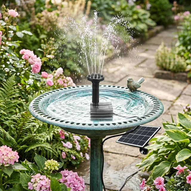 Alt view image 5 of 6 - 3W 5V Solar Water Fountain Pump USB Output Solar Powered Water Fountain Panel Kit High Efficiency for Outdoor Garden DIY Decor