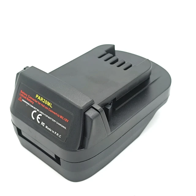 Alt view image 4 of 6 - For Parkside 20V Li-ion Batteries PAR20ML Adapter Converter Compatible with For Milwaukee 18V Li-ion Power Tools